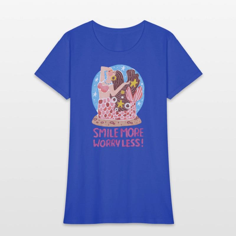 Charming Flat-style Mermaid on Starry Beach