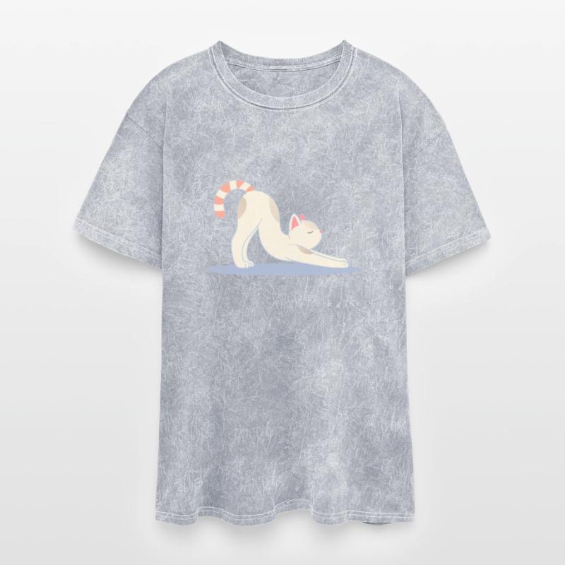 cute cat in the classic yoga stretching pose