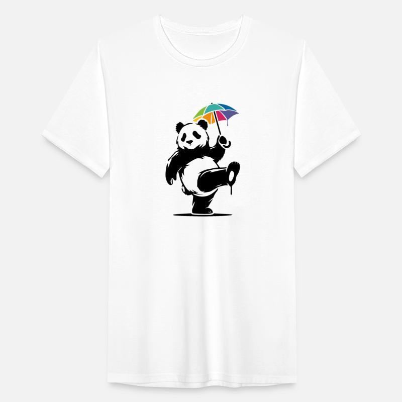 Dancing Panda with Rainbow Umbrella