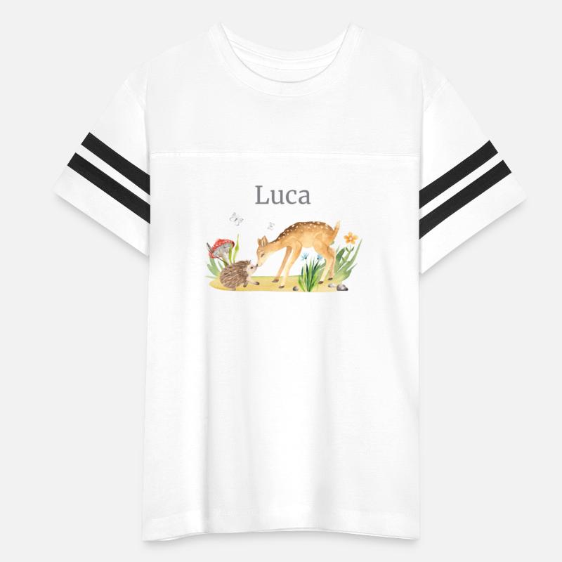 Forest Animal Deer Hedgehog Flowers Name Luca