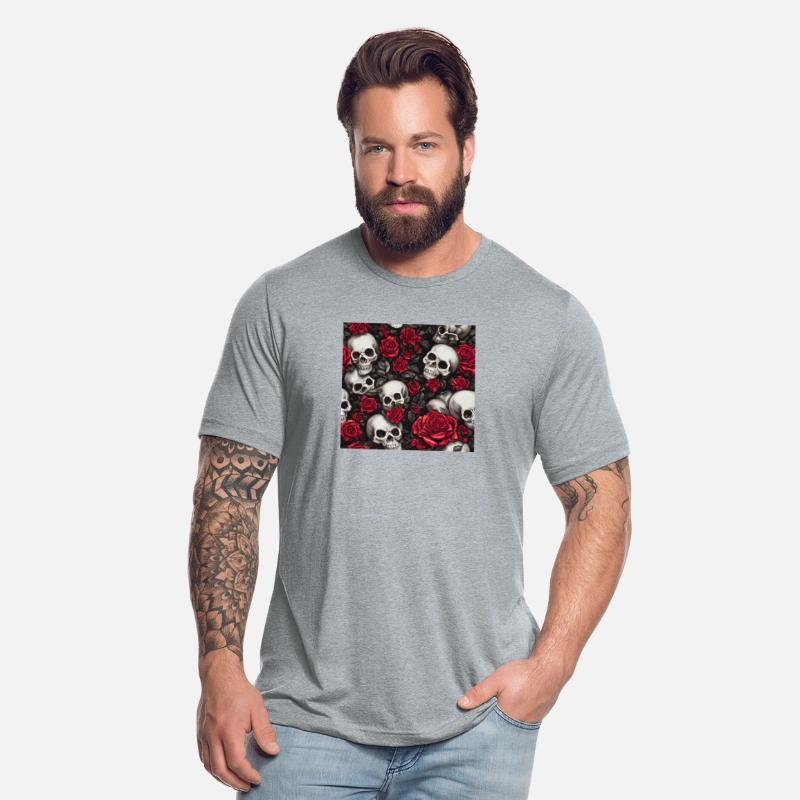 Hyper Realistic Skulls and Roses Halloween Pattern