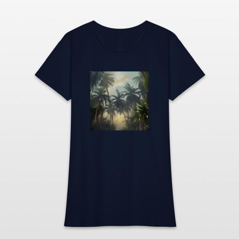 Jungle with palm trees