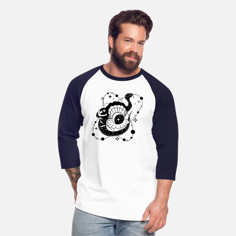 Mystical snake of space and ocean. Minimalist esot