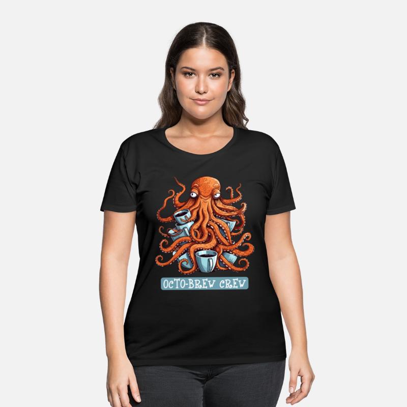 Unisex Tshirt Coffee Lover | Octopus Brew Crew