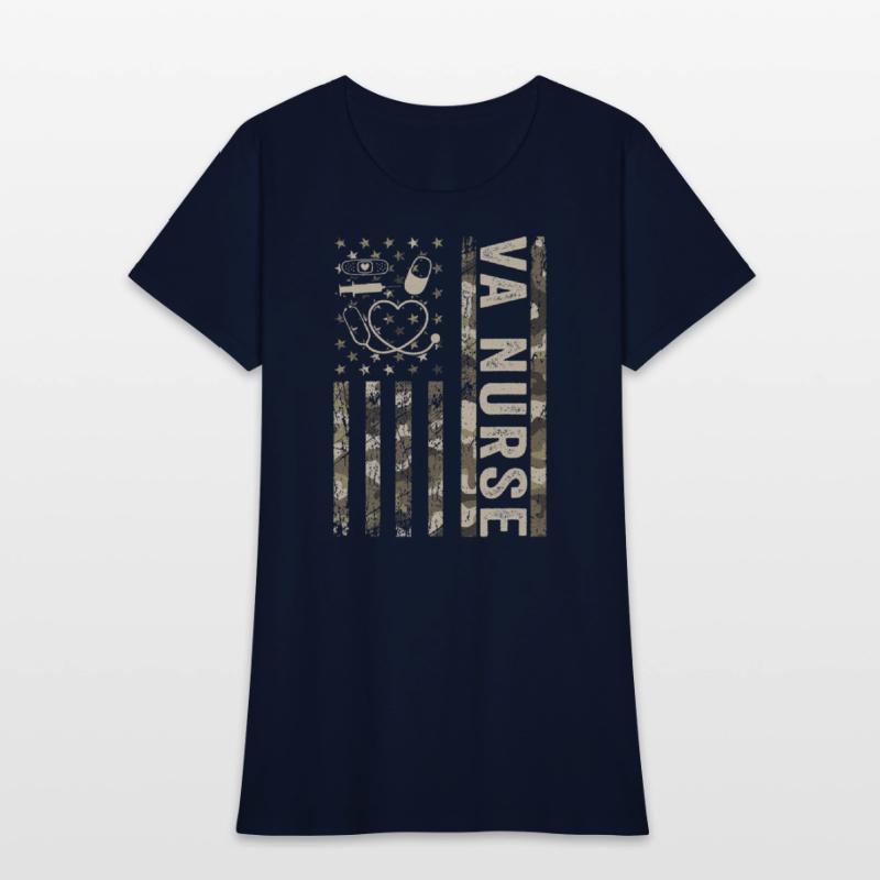 VA Nurse Camouflage Patriotic US Flag Nurse Life