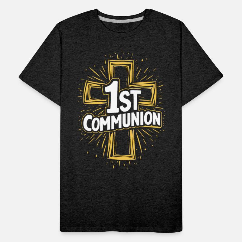 1st Communion Bold Lettering With Cross Design