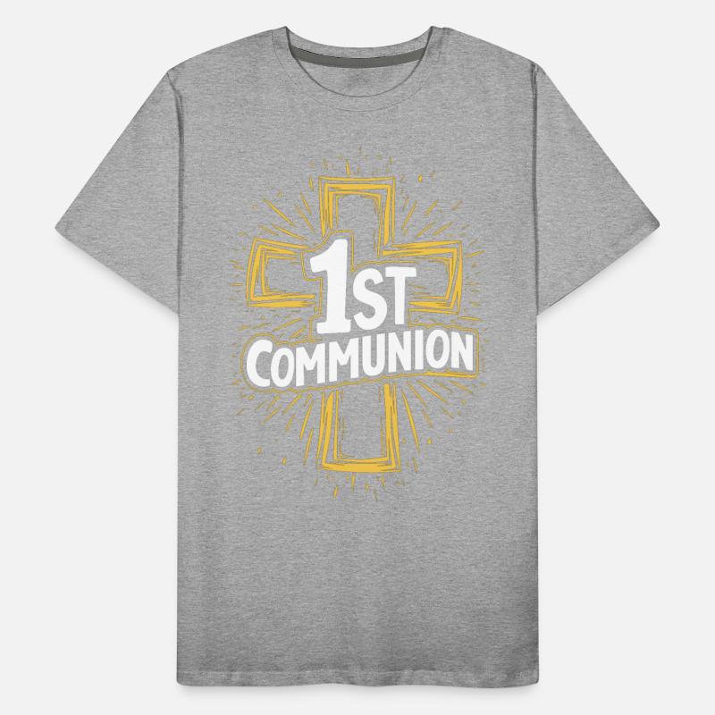 1st Communion Bold Lettering With Cross Design