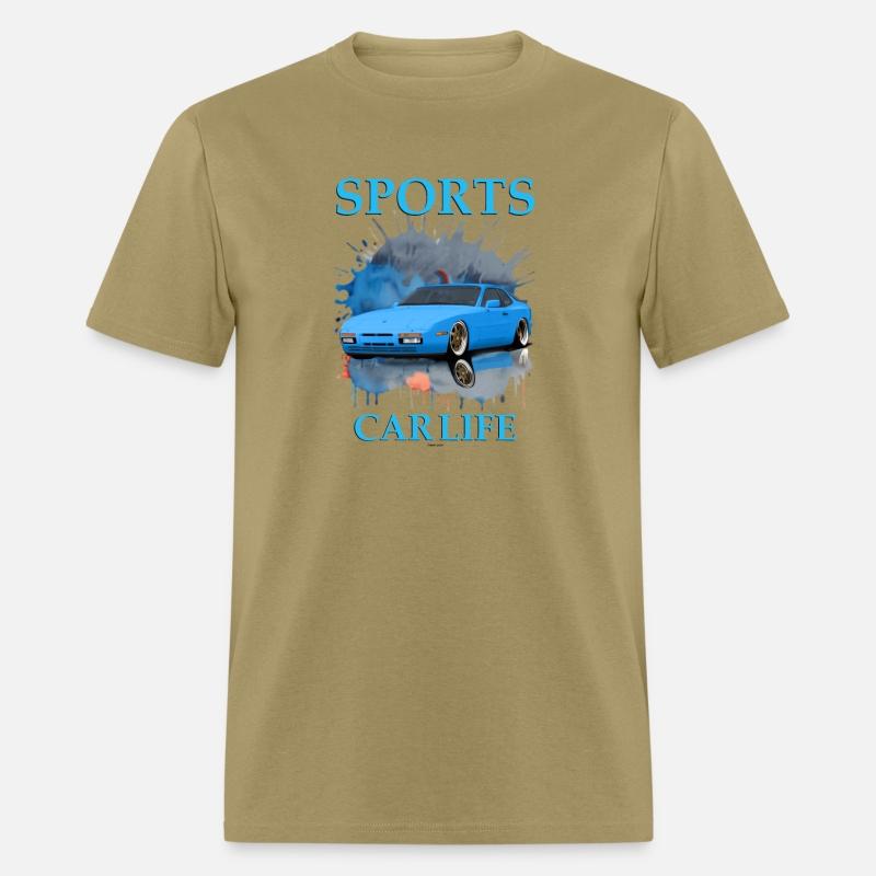 A sports car blue T-shirt