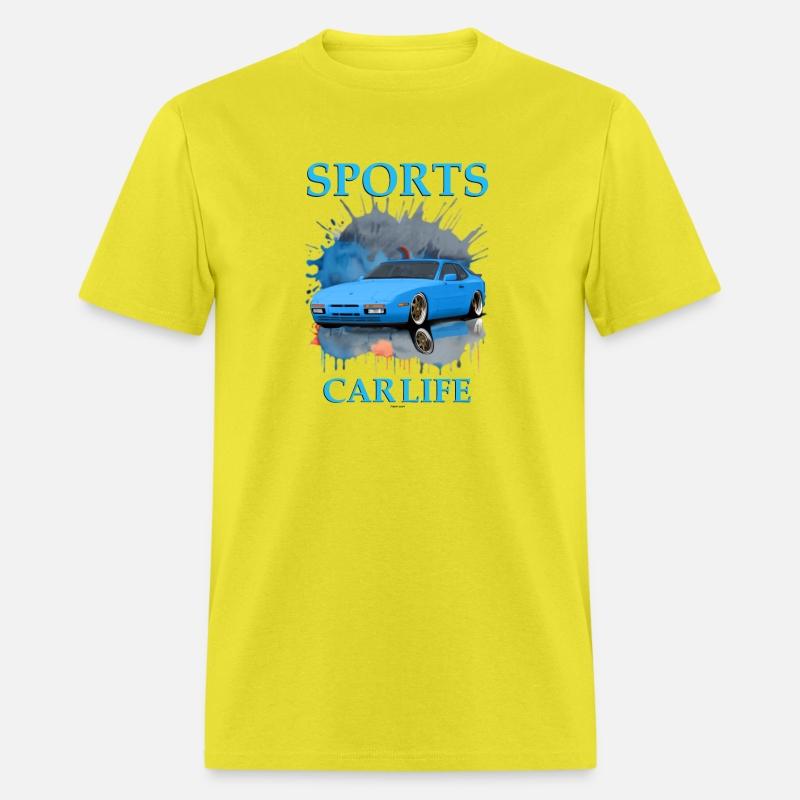 A sports car blue T-shirt