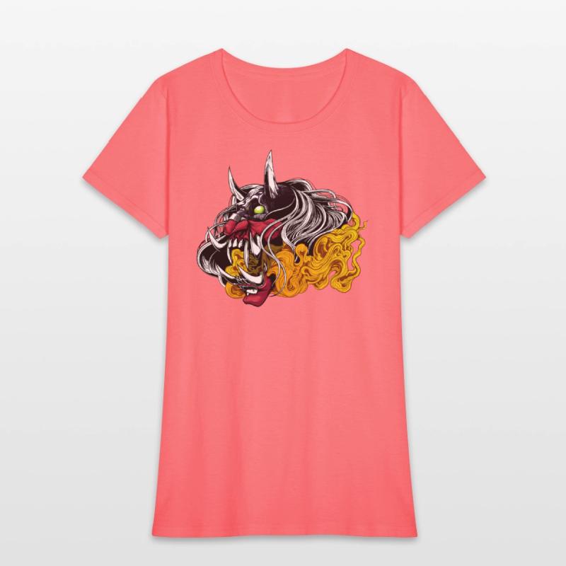 Angry Red Oni Mask Demon Tattoo