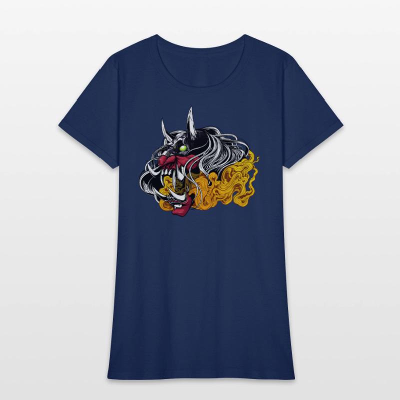 Angry Red Oni Mask Demon Tattoo