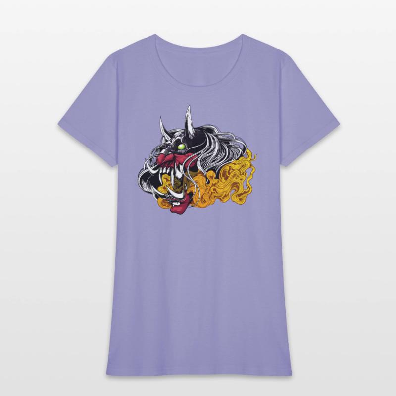 Angry Red Oni Mask Demon Tattoo