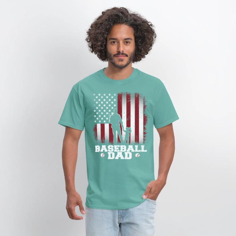Baseball Dad USA Flag Baseball Dad father day