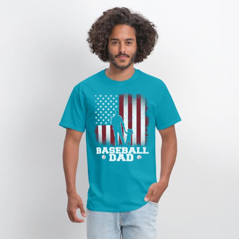 Baseball Dad USA Flag Baseball Dad father day