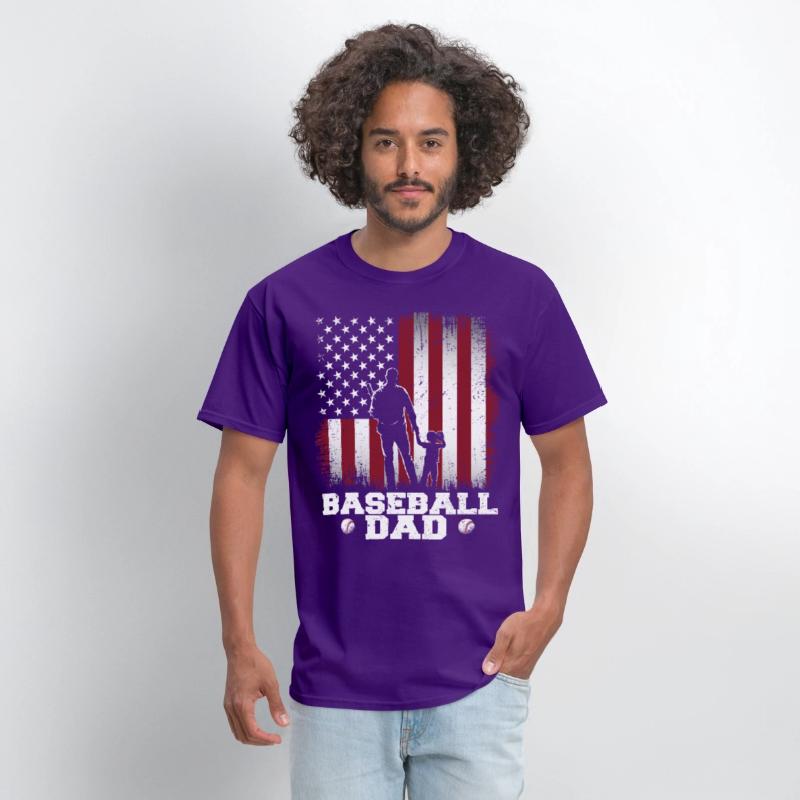 Baseball Dad USA Flag Baseball Dad father day