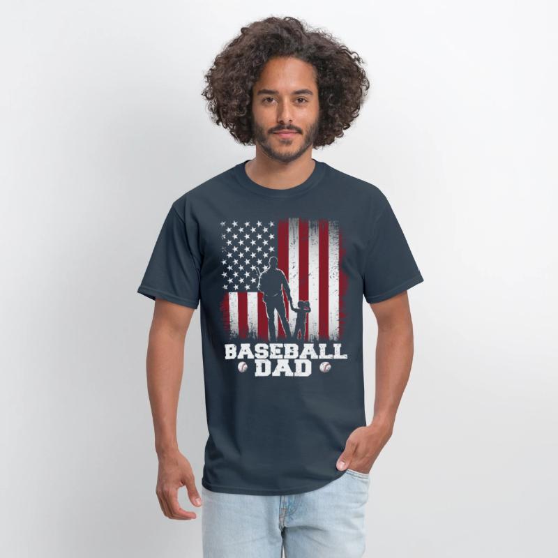 Baseball Dad USA Flag Baseball Dad father day