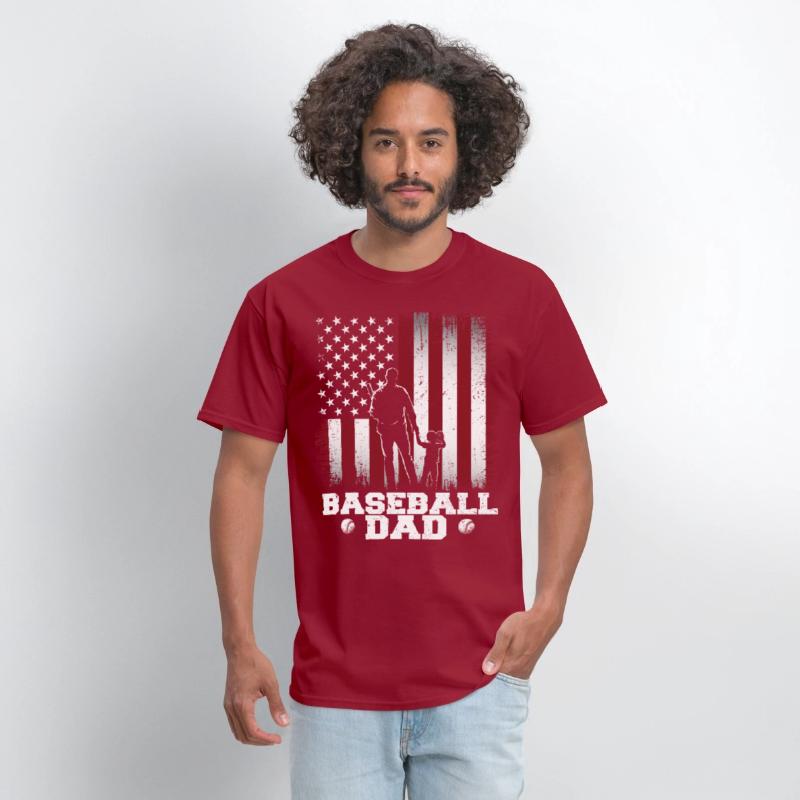Baseball Dad USA Flag Baseball Dad father day
