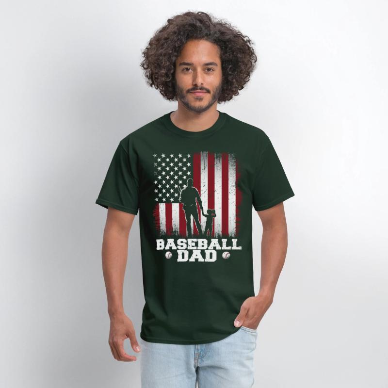 Baseball Dad USA Flag Baseball Dad father day