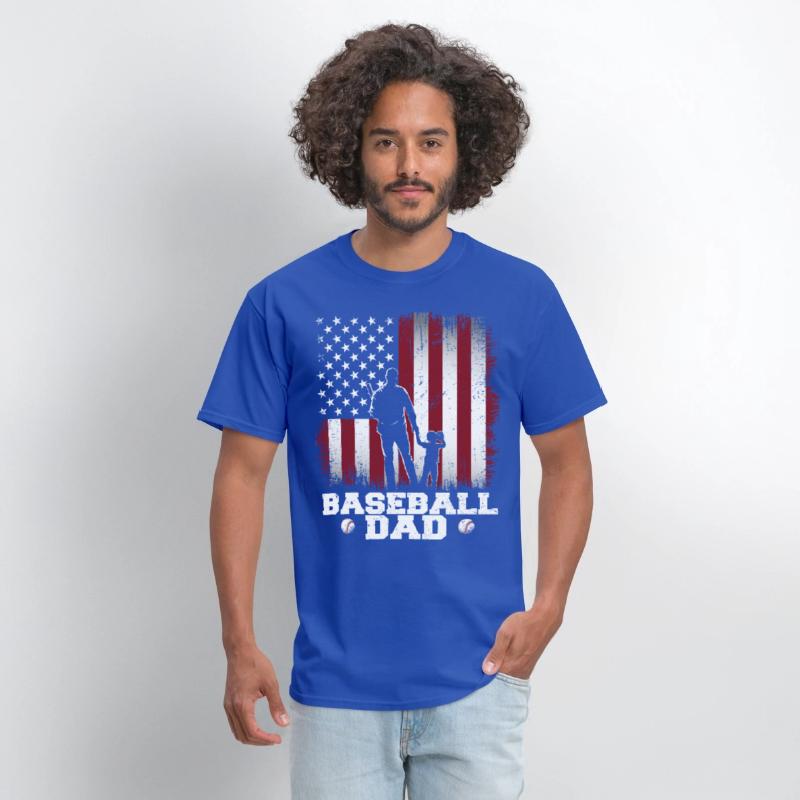 Baseball Dad USA Flag Baseball Dad father day