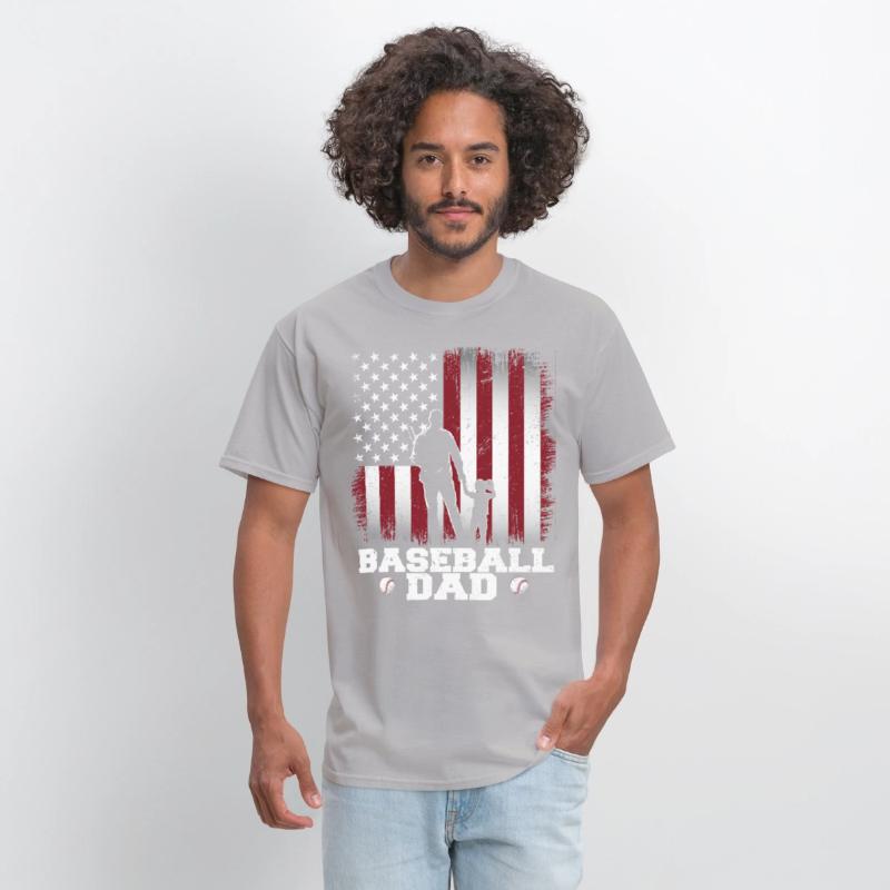 Baseball Dad USA Flag Baseball Dad father day