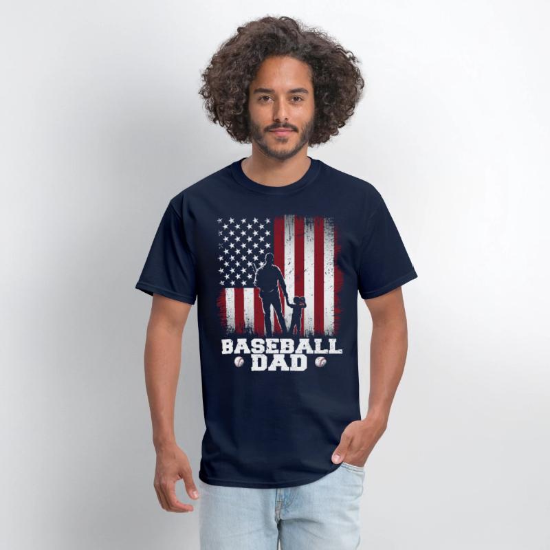 Baseball Dad USA Flag Baseball Dad father day