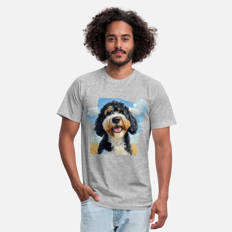 Bernedoodle Field Nature Bernedoodle Watercolor