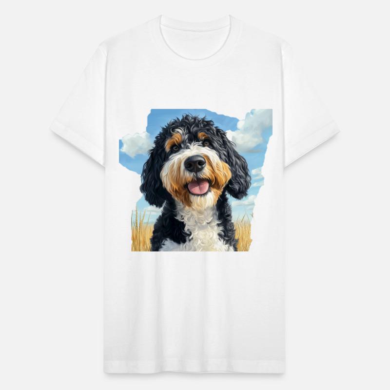 Bernedoodle Field Nature Bernedoodle Watercolor