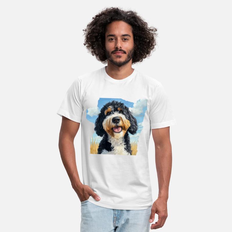 Bernedoodle Field Nature Bernedoodle Watercolor