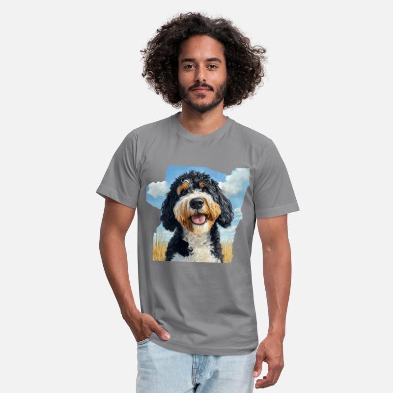 Bernedoodle Field Nature Bernedoodle Watercolor