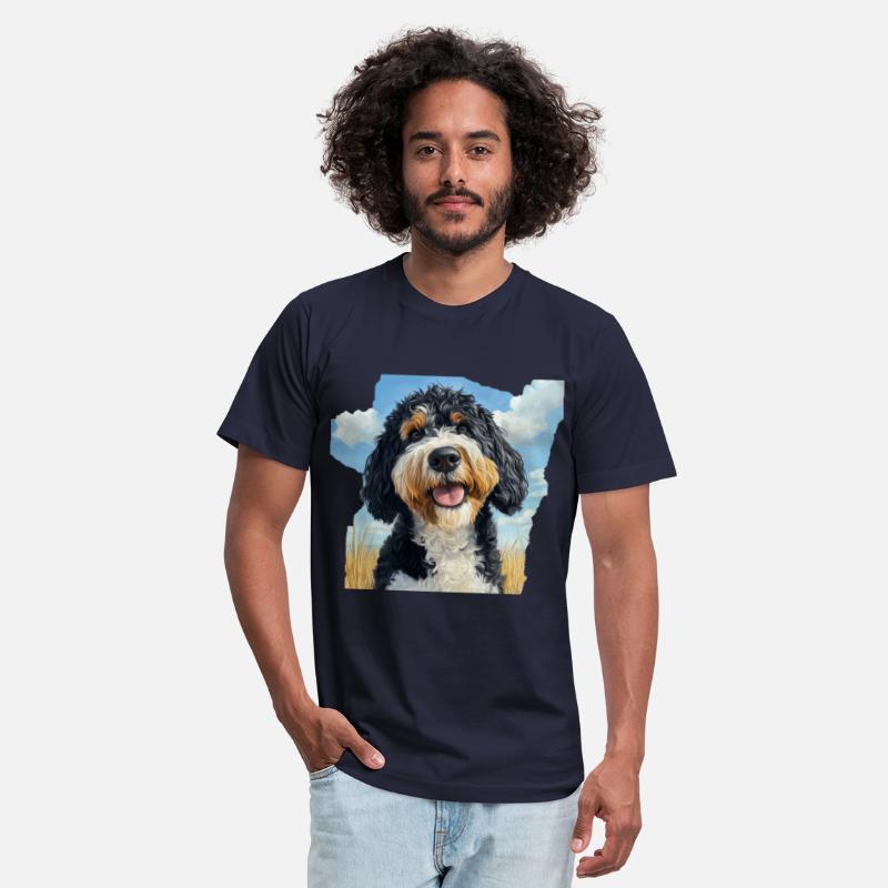 Bernedoodle Field Nature Bernedoodle Watercolor