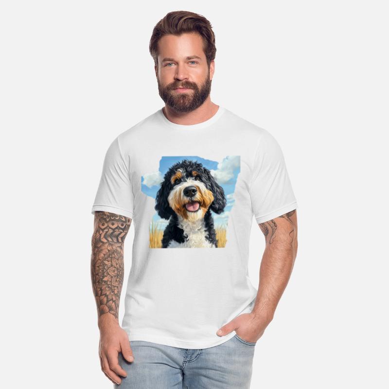 Bernedoodle Field Nature Bernedoodle Watercolor