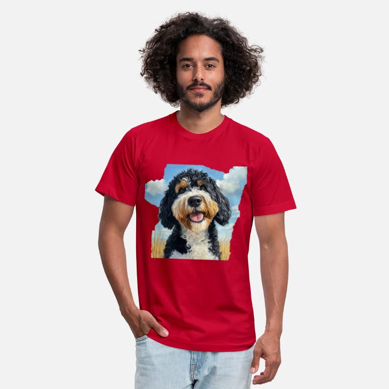 Bernedoodle Field Nature Bernedoodle Watercolor