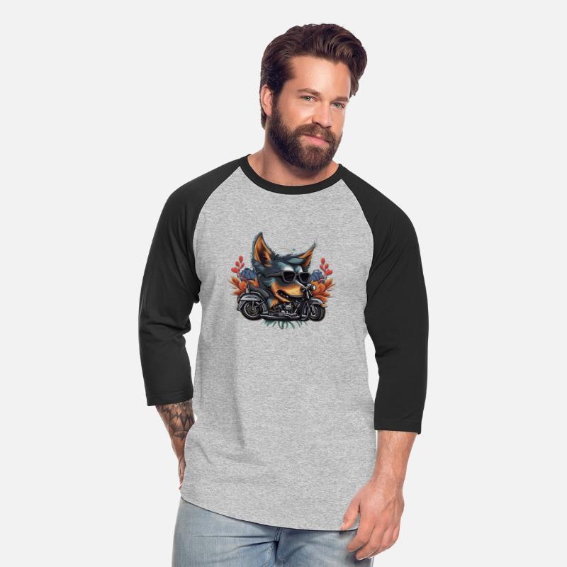 bike riding dog illustration t-shirt