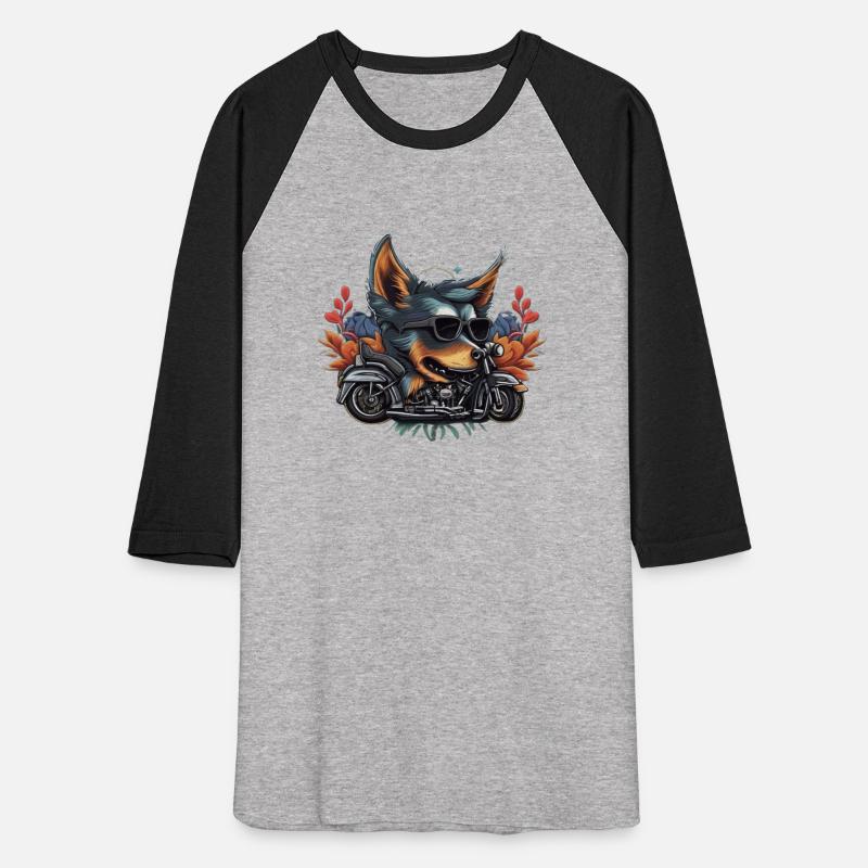 bike riding dog illustration t-shirt