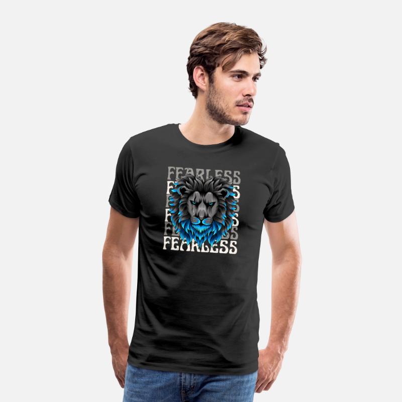 Black Blue Illustrative Fearless T Shirt