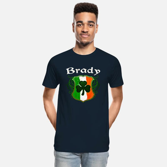Brady Irish Surname Ireland Flag Shield Shamrock