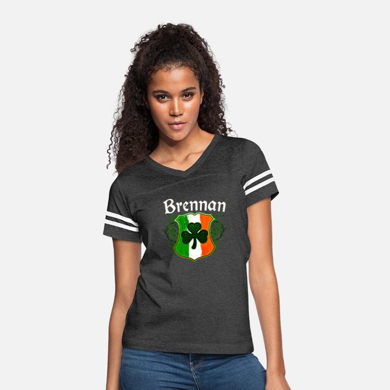Brennan Irish Surname Ireland Flag Shield Shamrock