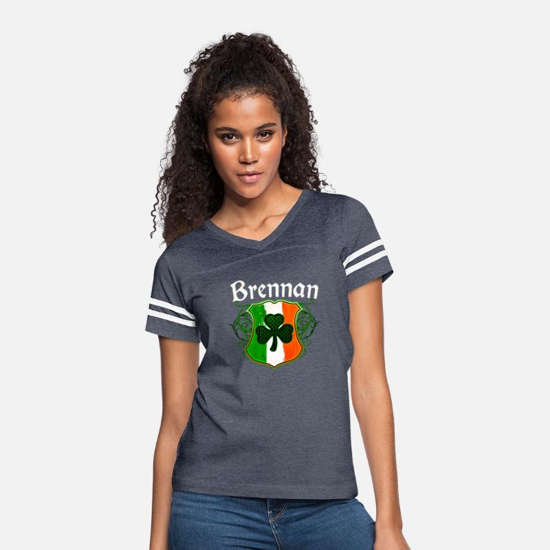 Brennan Irish Surname Ireland Flag Shield Shamrock