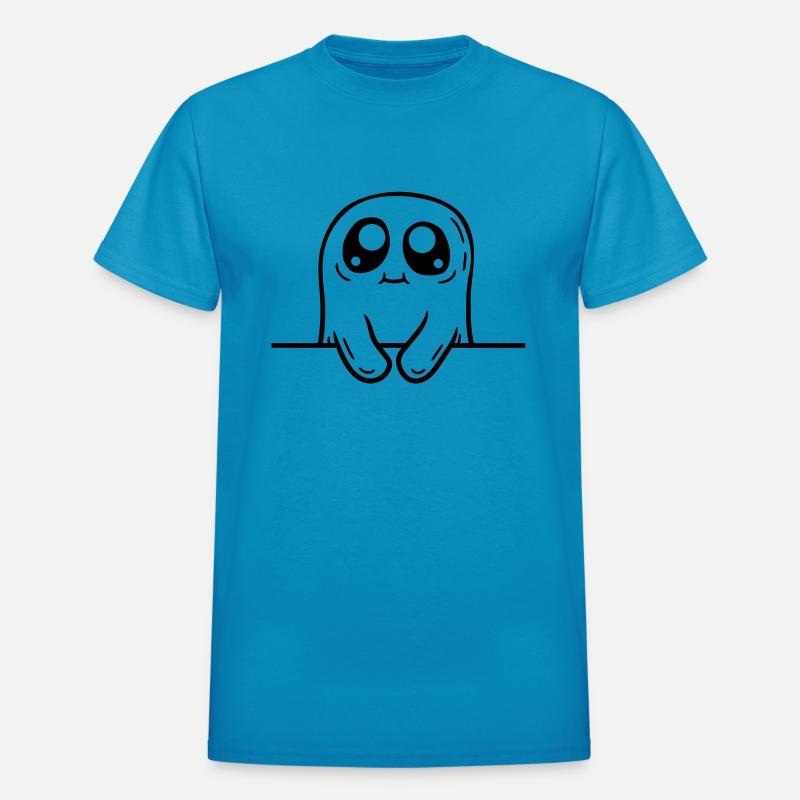 cartoon ghost behind wall