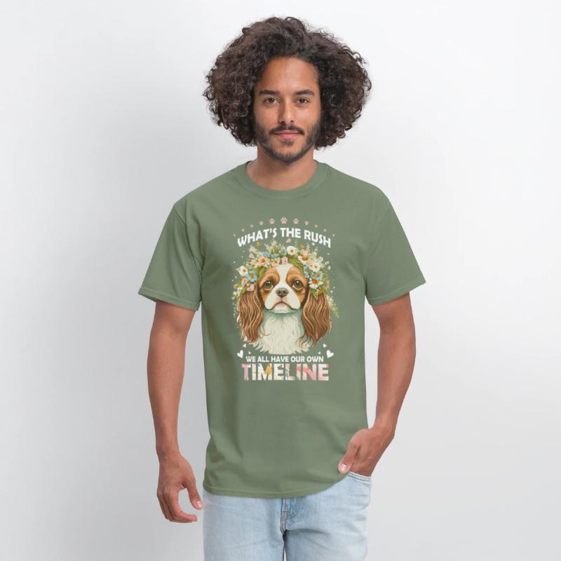 Cavalier King Charles Floral Dog Animal Lover Posi