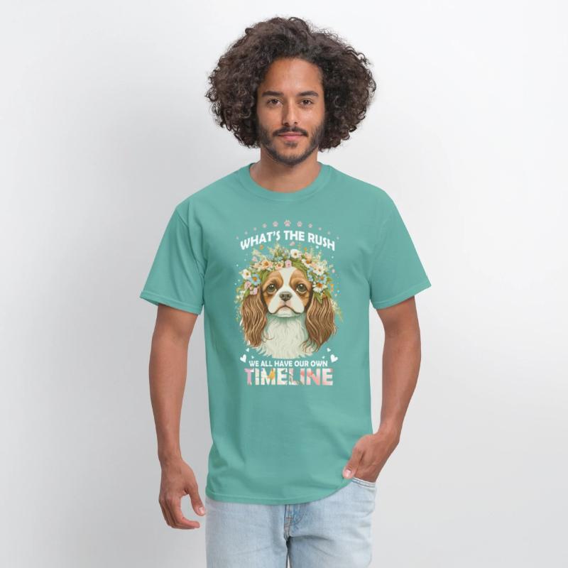 Cavalier King Charles Floral Dog Animal Lover Posi