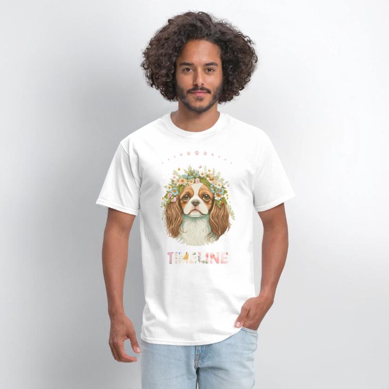 Cavalier King Charles Floral Dog Animal Lover Posi