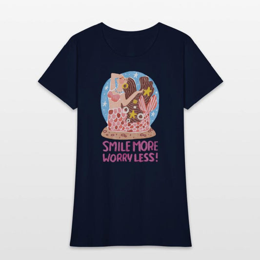 Charming Flat-style Mermaid on Starry Beach