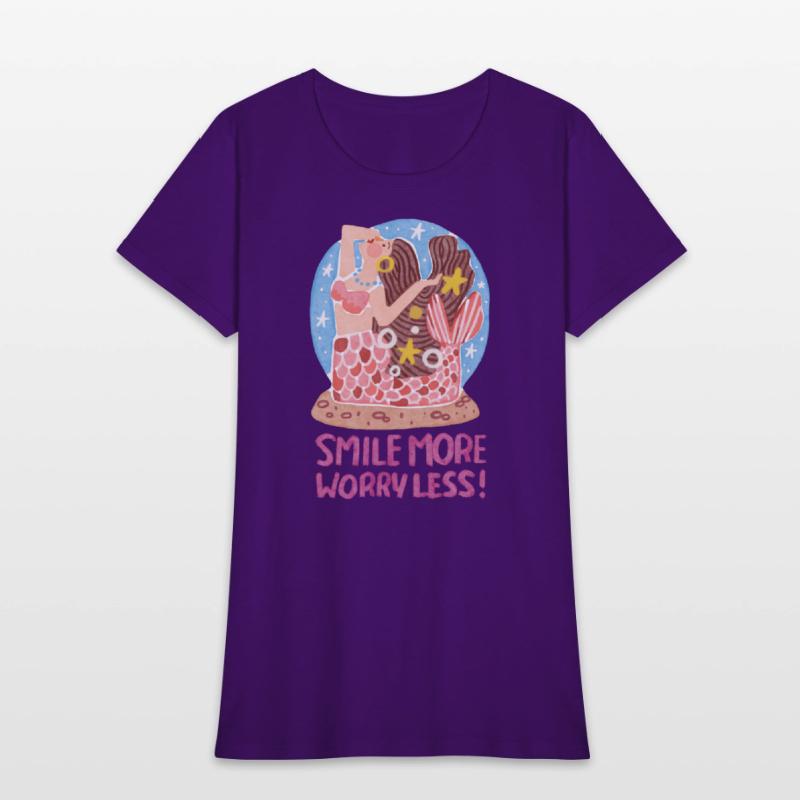 Charming Flat-style Mermaid on Starry Beach