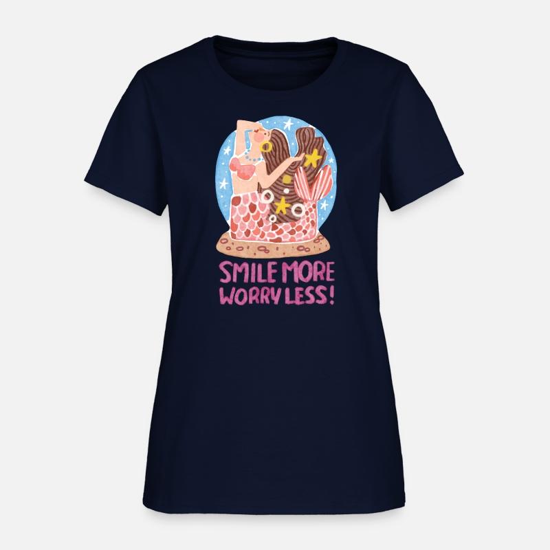 Charming Flat-style Mermaid on Starry Beach