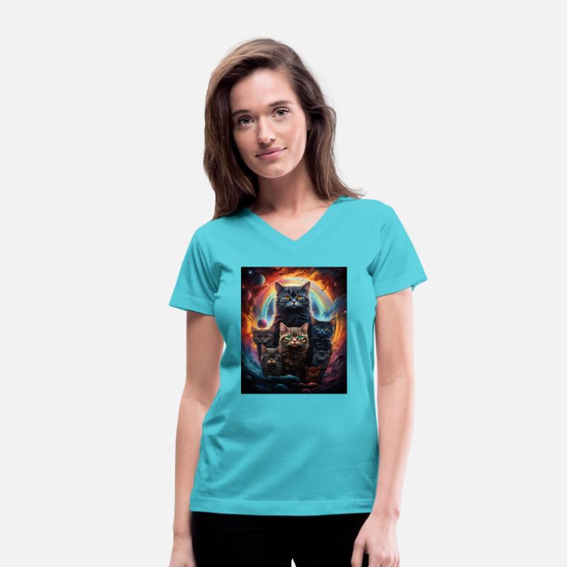 Colorful Alien Kitten Feline Planet Animal Cute