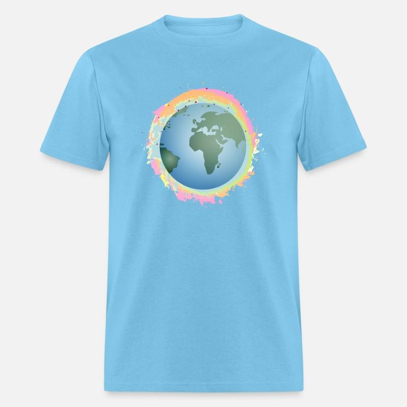 colorful planet earth with green continents