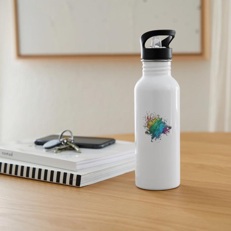 Colorful Rainbow Paint Splatter With Smoke And Fog