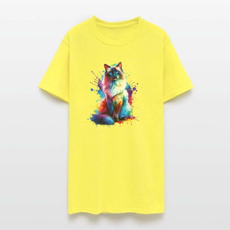 Colorful Splash Art Balinese Cat Longhaired