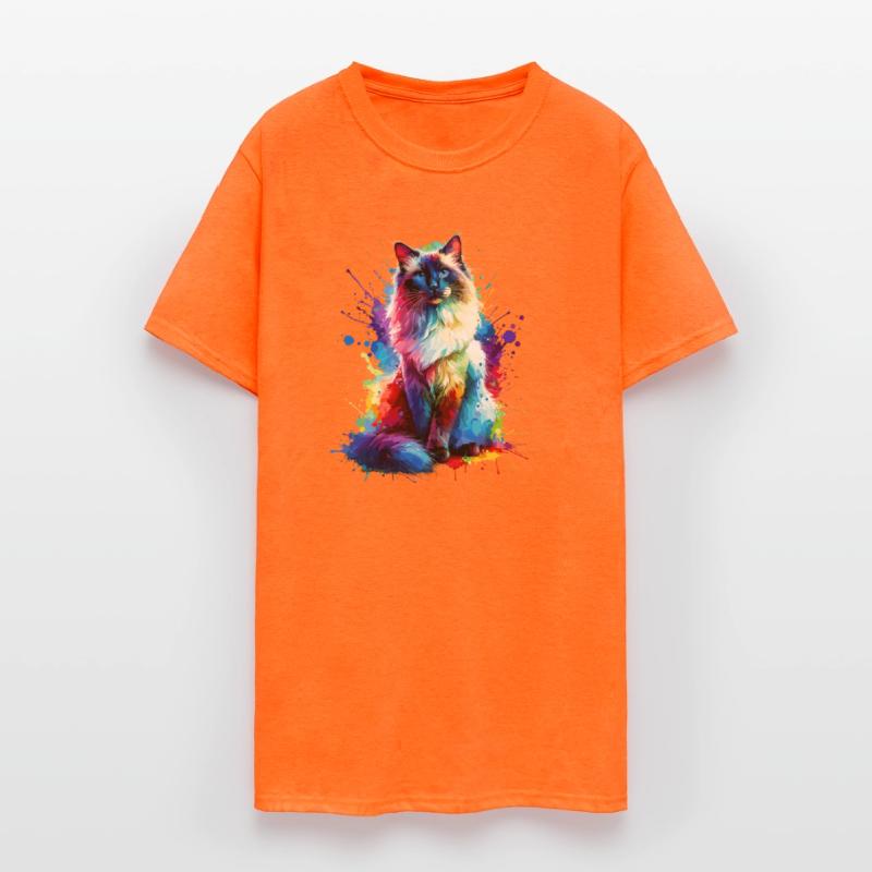 Colorful Splash Art Balinese Cat Longhaired
